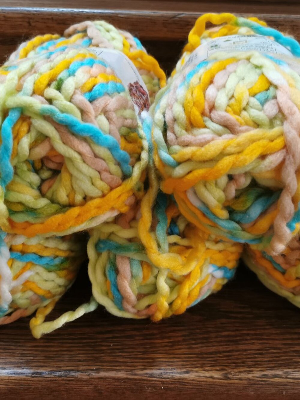 5 Balls of  Loops & Threads Yarn Eco Tie Dye Slug Bug Green